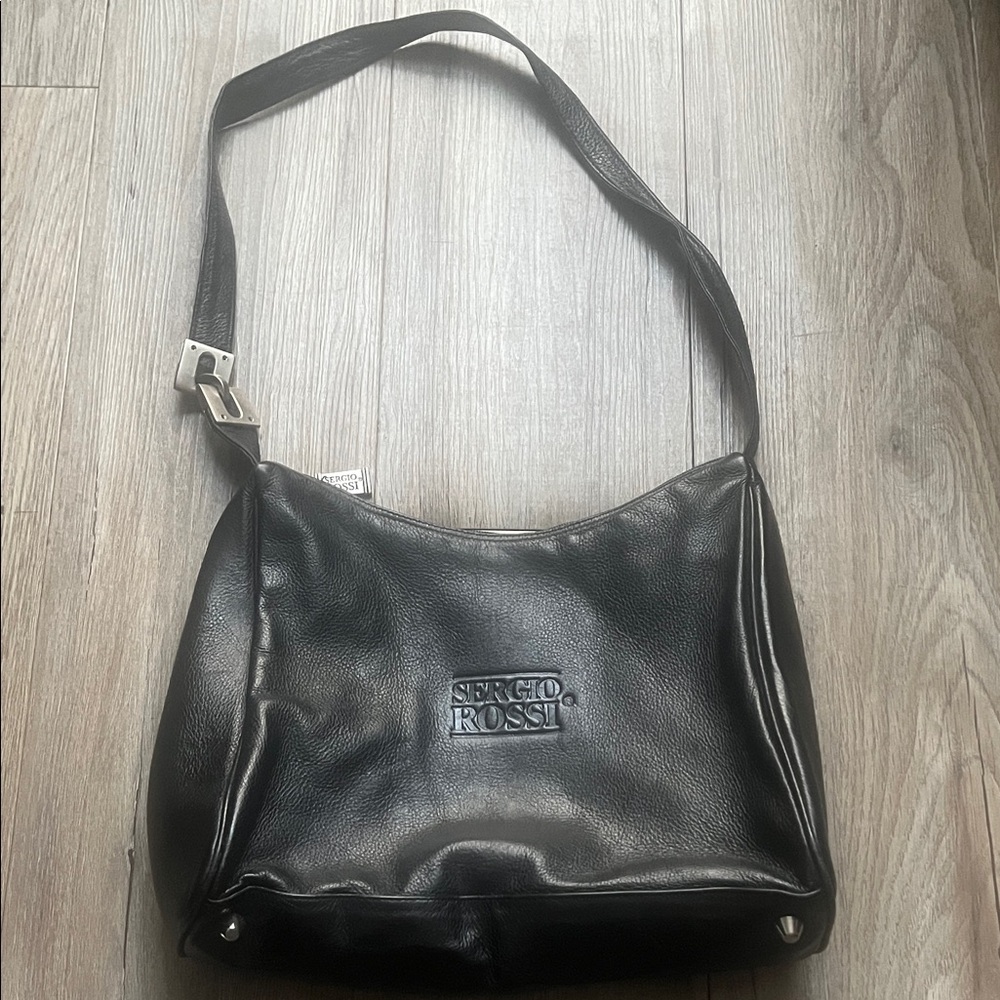 Sergio Rossi Black Leather Shoulder Bag